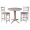 International Concepts 36 in. Round Extension Dining Table with 2 Emily Counter Height Stools - 3 Piece Set K09-36RXT-27-S6172-2 - alternate 4